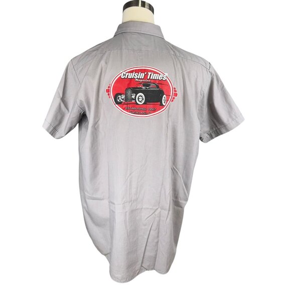 Dickies Mens Gray Work Shirt 2XL-RG Cruisin Times Magazine Logo Cotton/Poly - Picture 1 of 16